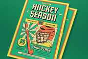 Green Flat Hockey Game Flyer Set, a Flyer Template by graphicook (Thumbnail 2 of 3)