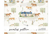 Cottagecore Horse Rancho pattern, a Pattern Graphic by Milatoo (Thumbnail 1 of 4)