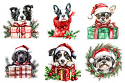 Peeking Christmas Dog Breeds Clipart, a Seasonal Illustration by designcity5 (Thumbnail 3 of 5)