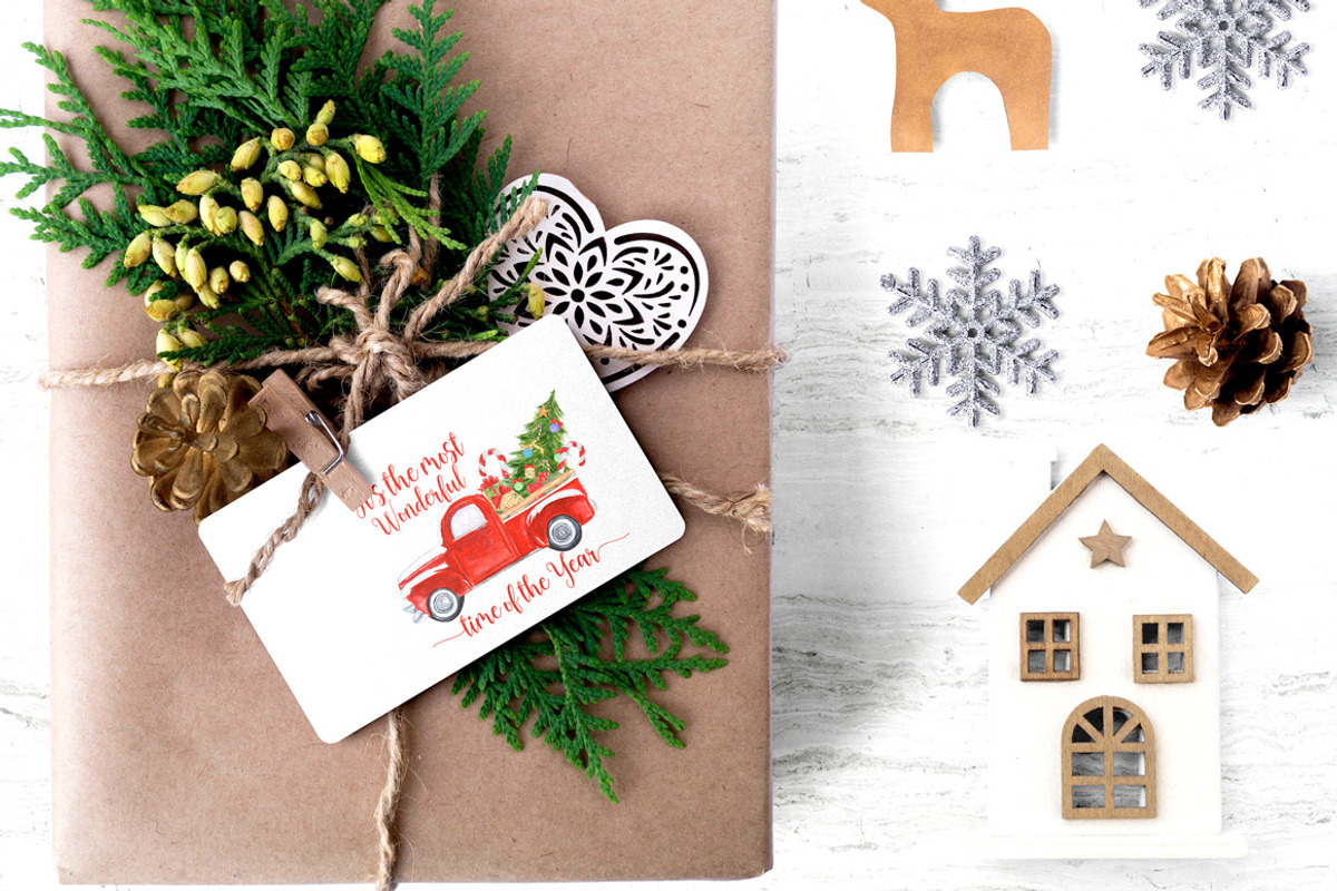Christmas Red Truck Sublimation, an Illustration by vivastarkids (Photo 4 of 6)