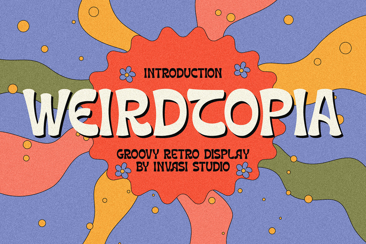 Weirdtopia - Groovy Retro, a Sans Serif Font by Invasi Studio (Photo 1 of 10)