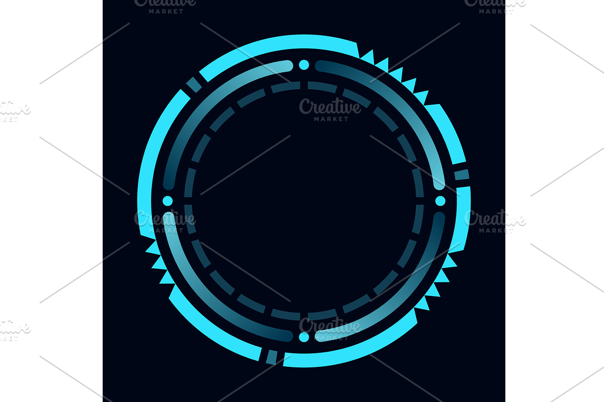 Hud round frame or border, sci, a Technology Illustration by Things for designers