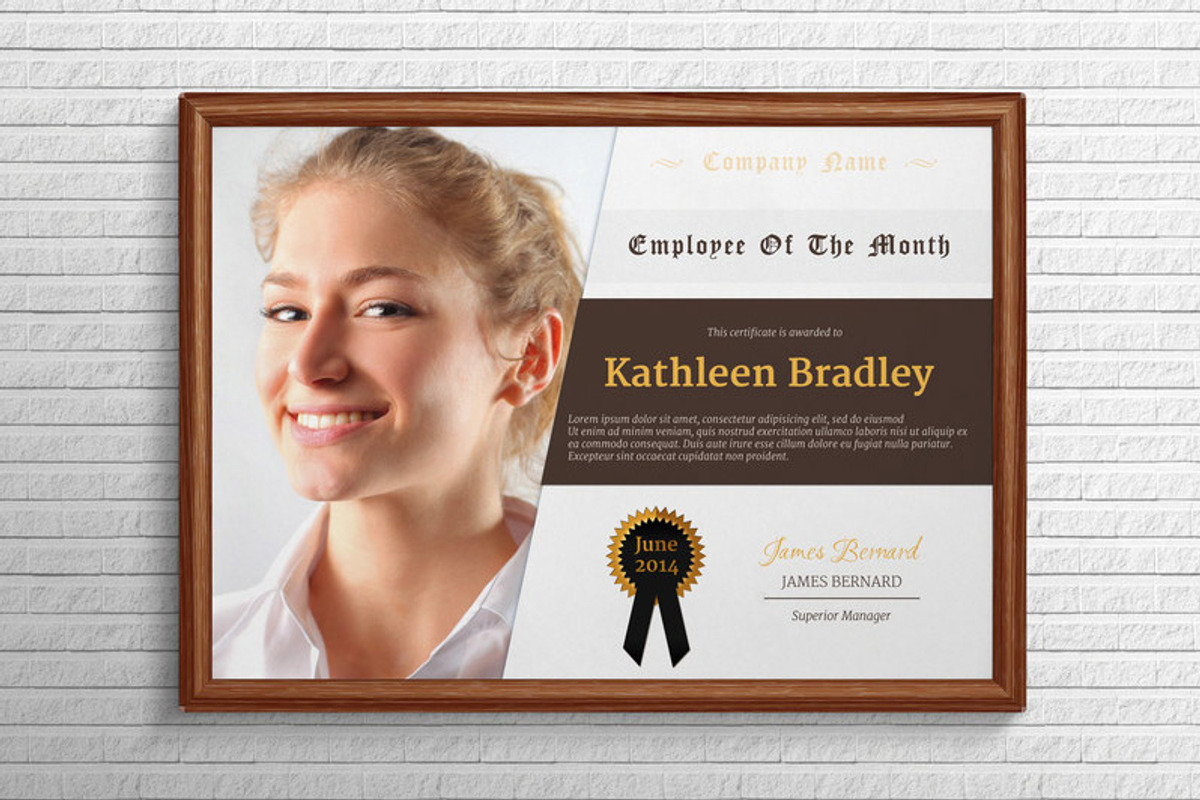 Employee Of The Month Certificate, a Stationery Template by Visual Impact (Photo 1 of 3)