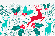Christmas seamless pattern + label, a Pattern Graphic by Cienpies Design (Thumbnail 2 of 2)