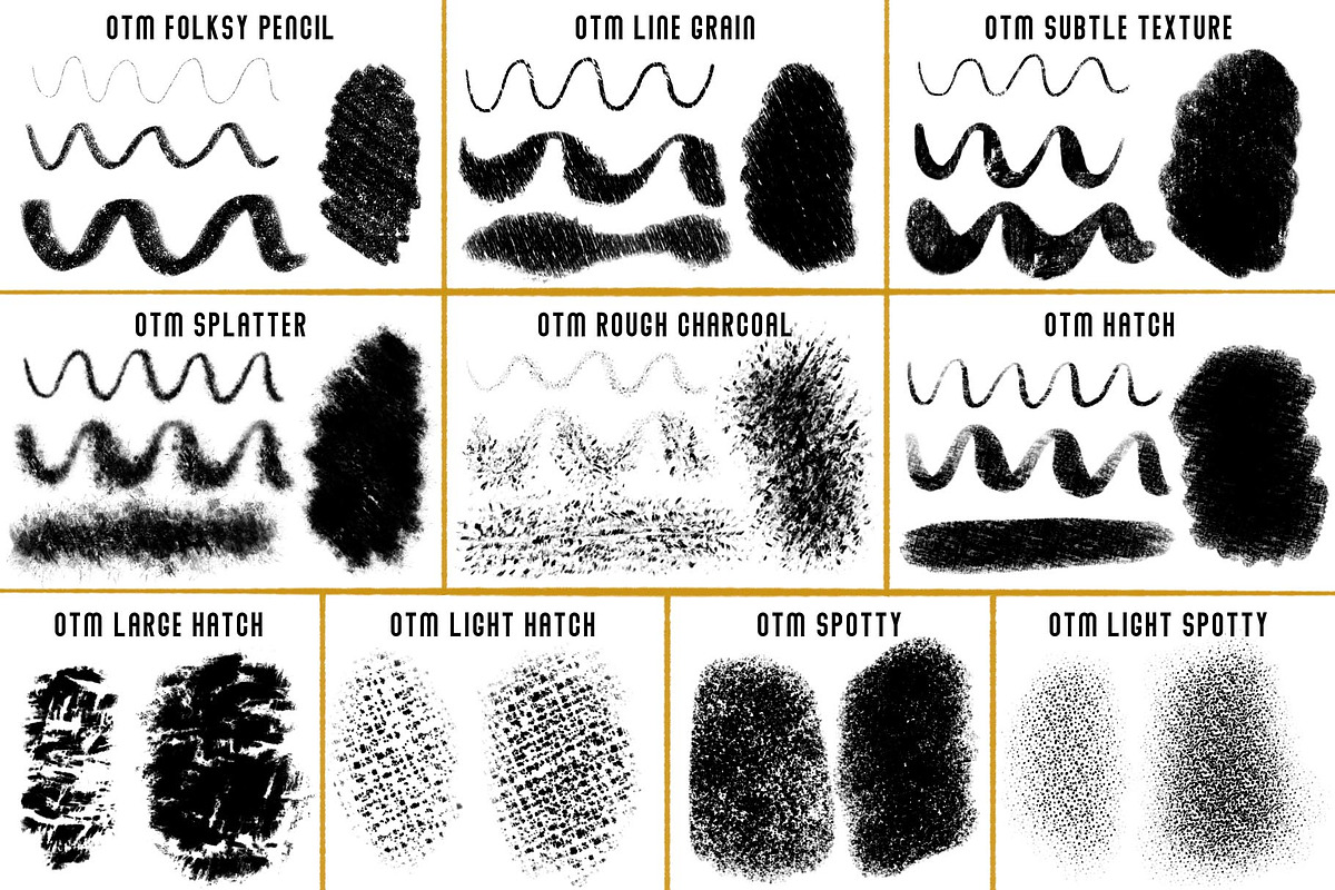 Folksy Textured Procreate Brushes 2, a Brush Add-On by On the Mark Designs (Photo 2 of 8)