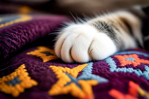 Cozy Cat Paw Resting, a Photo by rarrarorro