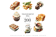 200+ Watercolor Kitchen Clipart Set, a Decorative Illustration by Pati Charm Studio (Thumbnail 8 of 13)