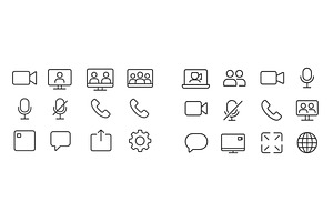 Simple line icons representing, a Technology Illustration by ZinetroN