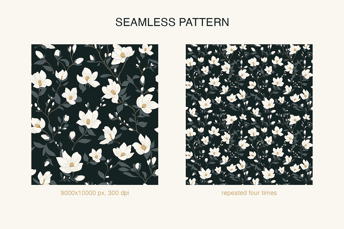 Moonstem — Seamless Floral Pattern, a Pattern Graphic by Mariia Kovalchuk (Photo 3 of 10)
