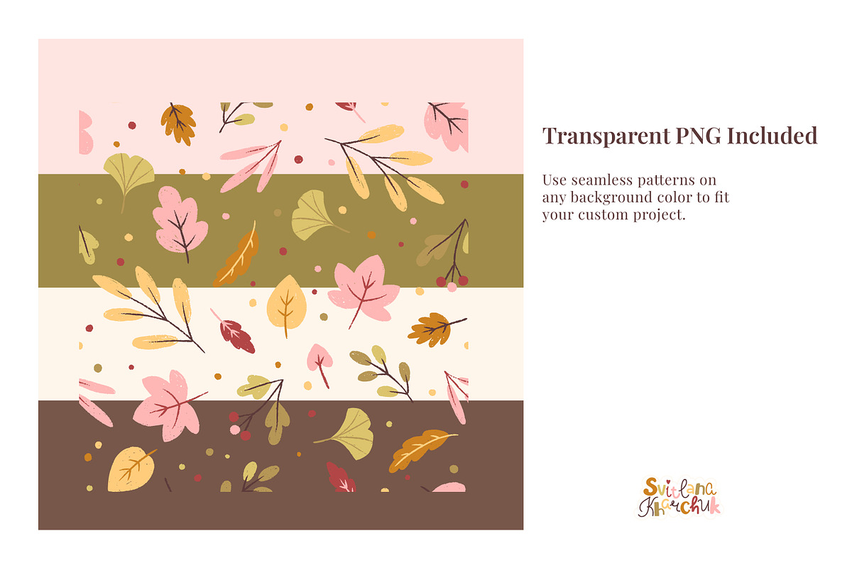 Textured Autumn Leaves Collection, a Pattern Graphic by Svitlana Kharchuk (Photo 8 of 11)