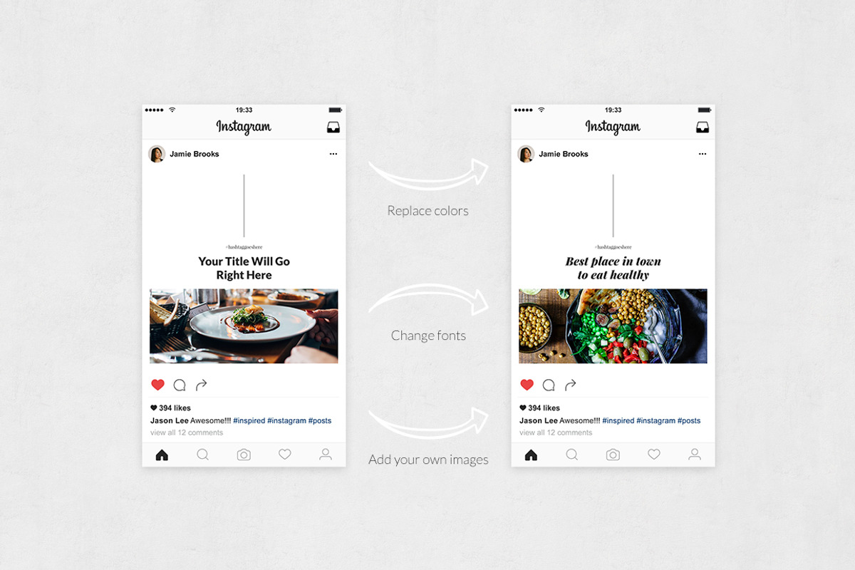 Restaurant Instagram Posts, a Social Media Template by Social Corner Graphics (Photo 5 of 8)