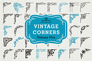 Vector Vintage Corners, Set #5, an Object Graphic by Digiselector Design Goods (Thumbnail 1 of 2)