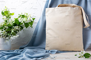Tote bag mockup with apple blossom, a Beauty & Fashion Photo by TasiPas (Thumbnail 3 of 4)