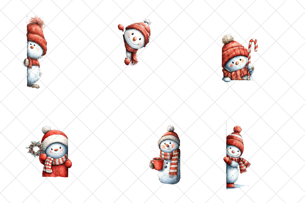 Peeking Snowman Clipart, an Illustration by SinaCreation (Photo 3 of 7)