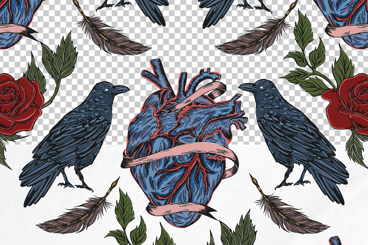 Edgar Allan Poe Gothic Clipart set, a Person Illustration by Yelloo Fish (Photo 15 of 19)