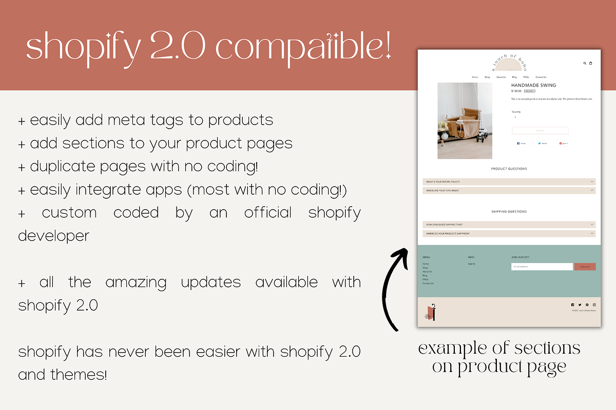 Easy Shopify Theme | Touch of Boho, a Shopify Template by Easy Website Themes (Photo 5 of 6)