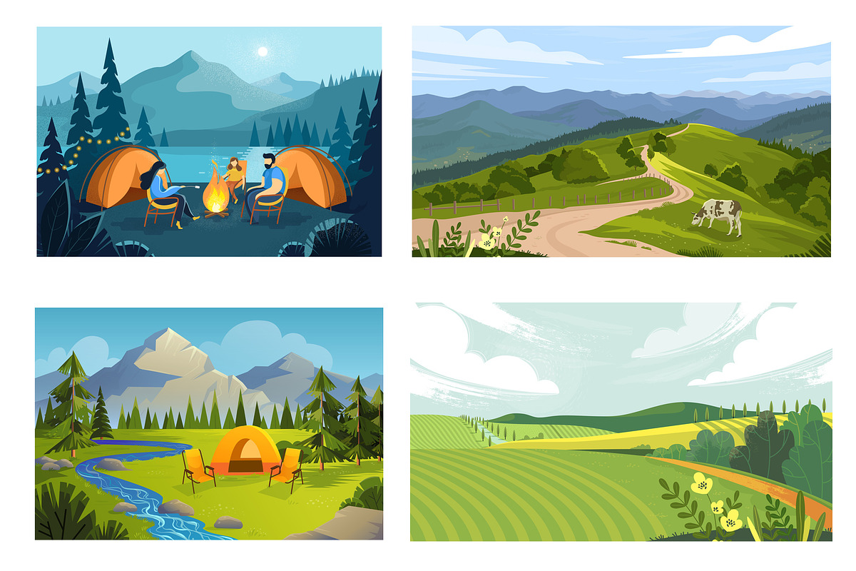 Landscape vector illustrations, an Animal Illustration by Holovei (Photo 2 of 5)
