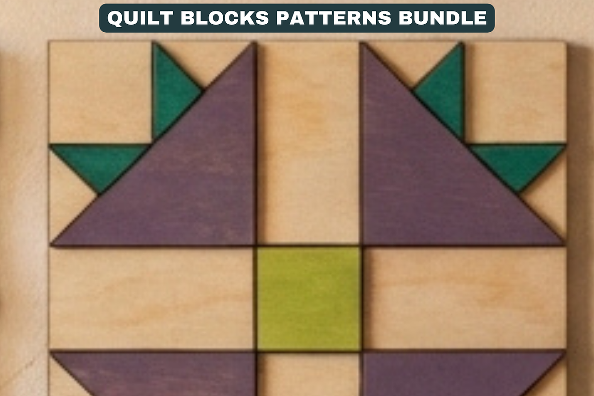 Quilt Block Patterns Modern Mosaic W, a Pattern Graphic by AtacanDigital (Photo 11 of 15)