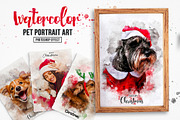 Pet watercolor art Photoshop effect, an Action Add-On by Shovajit (Thumbnail 1 of 8)
