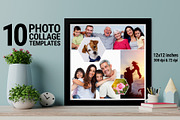 10 Square Photo Collage Templates, a Templates & Theme by DickyJiang Illustrations (Thumbnail 1 of 4)