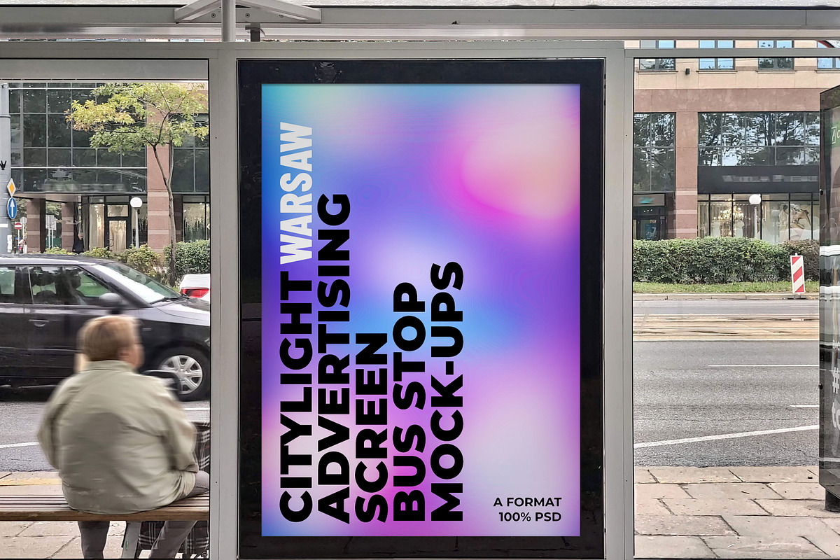 Warsaw Citylight Ad Bus Stop 12 v1, an Advertising Mockup by Graphic Shelter (Photo 2 of 8)