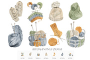 Lovely Knitting, an Illustration by Love Watercolor Store (Thumbnail 3 of 12)