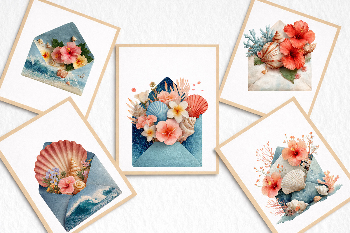 Whimsical Summer Envelope Clipart, an Illustration by DreamArtGraphic (Photo 6 of 8)