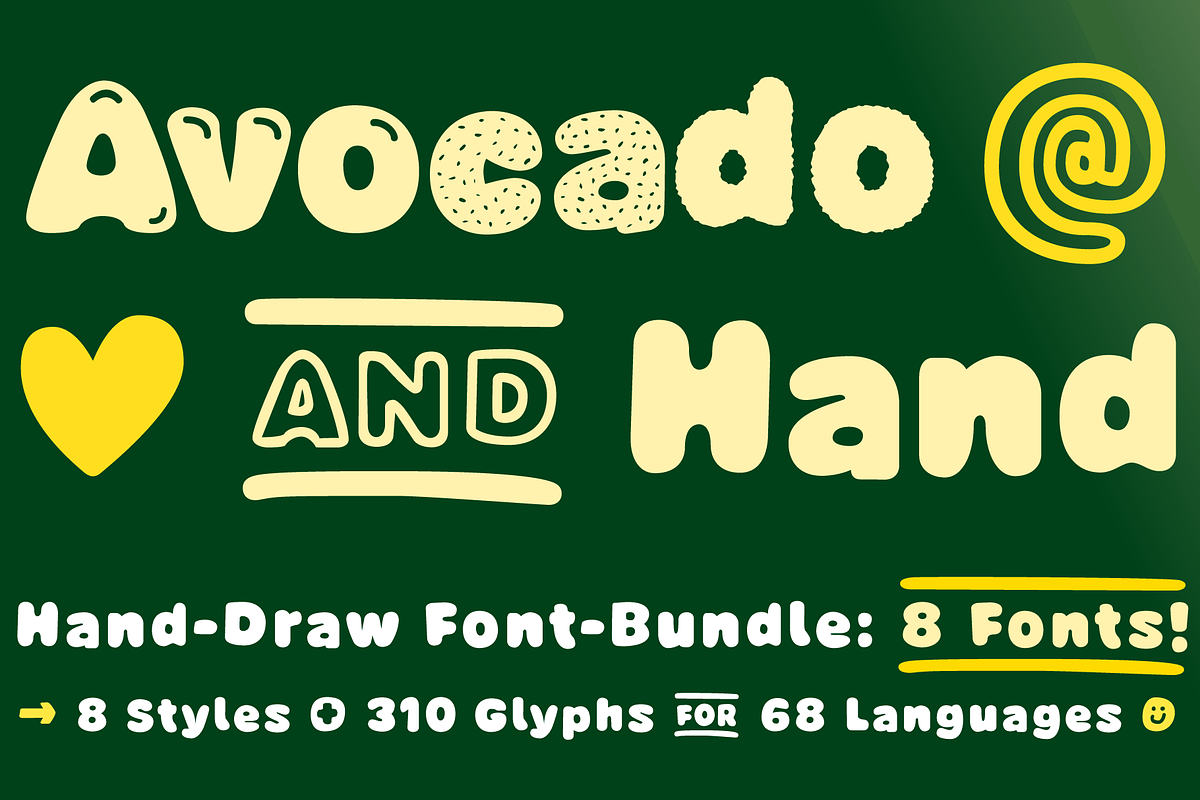 FONT Avocado 100% Handmade Bundle 9, a Sans Serif Font by Typo Graphic Design (Photo 7 of 9)