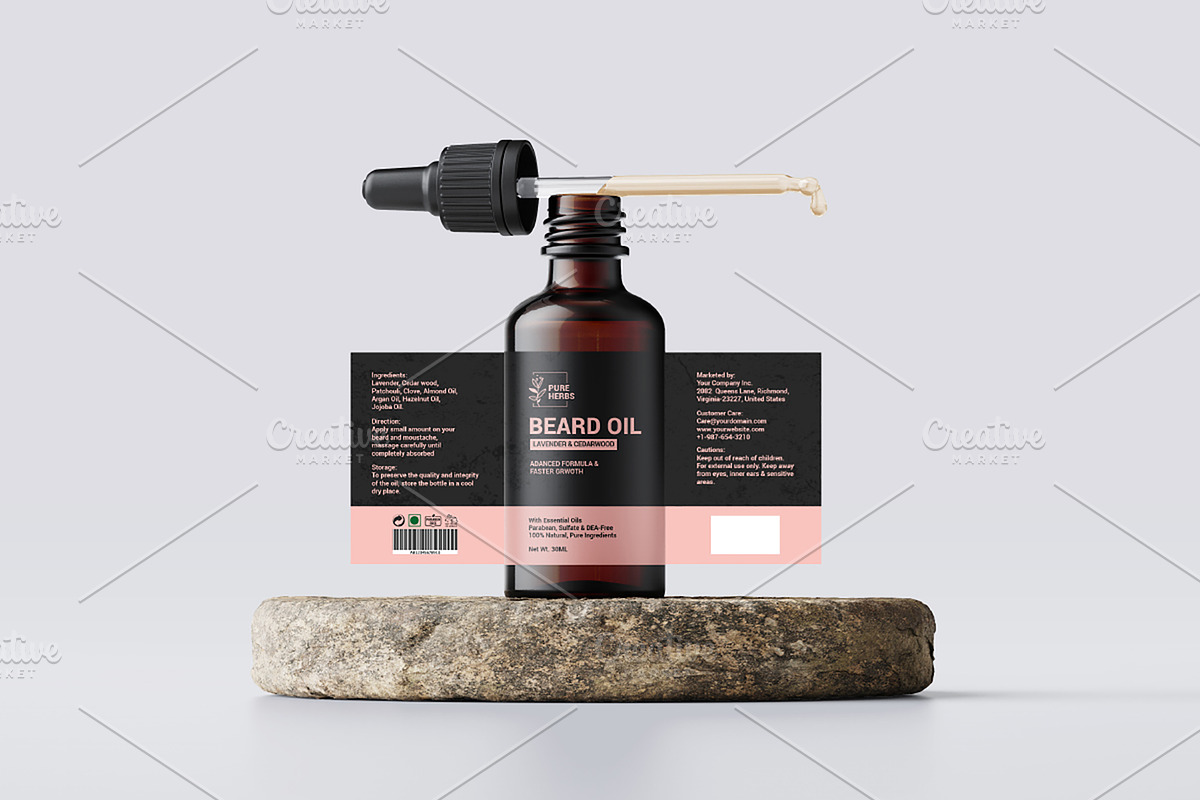 Beard Oil Label, a Graphic by Dev.Rawat21 (Photo 3 of 5)