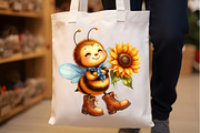 Pink Summer Bees Garden Clipart, an Illustration by Rose Art (Thumbnail 6 of 8)