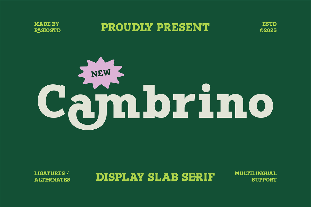 Cambrino Display Slab Serif Font, a Slab Serif Font by Rasio Studio (Photo 1 of 7)
