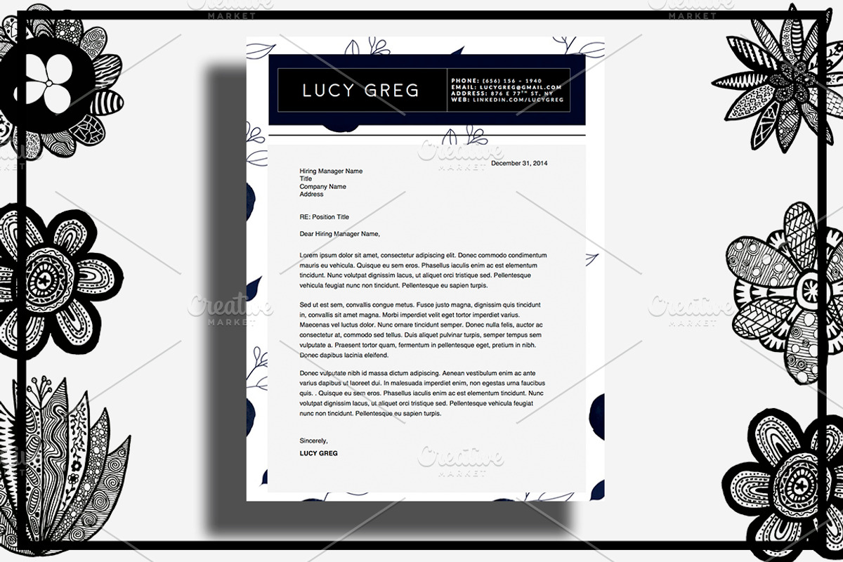 Lucy Greg Modern Resume CV Template, a Resume Template by Stand Out Shop (Photo 2 of 3)