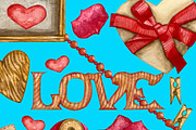 Watercolor heart romantic clipart, a Seasonal Illustration by Fresh art by Larysa (Thumbnail 7 of 7)