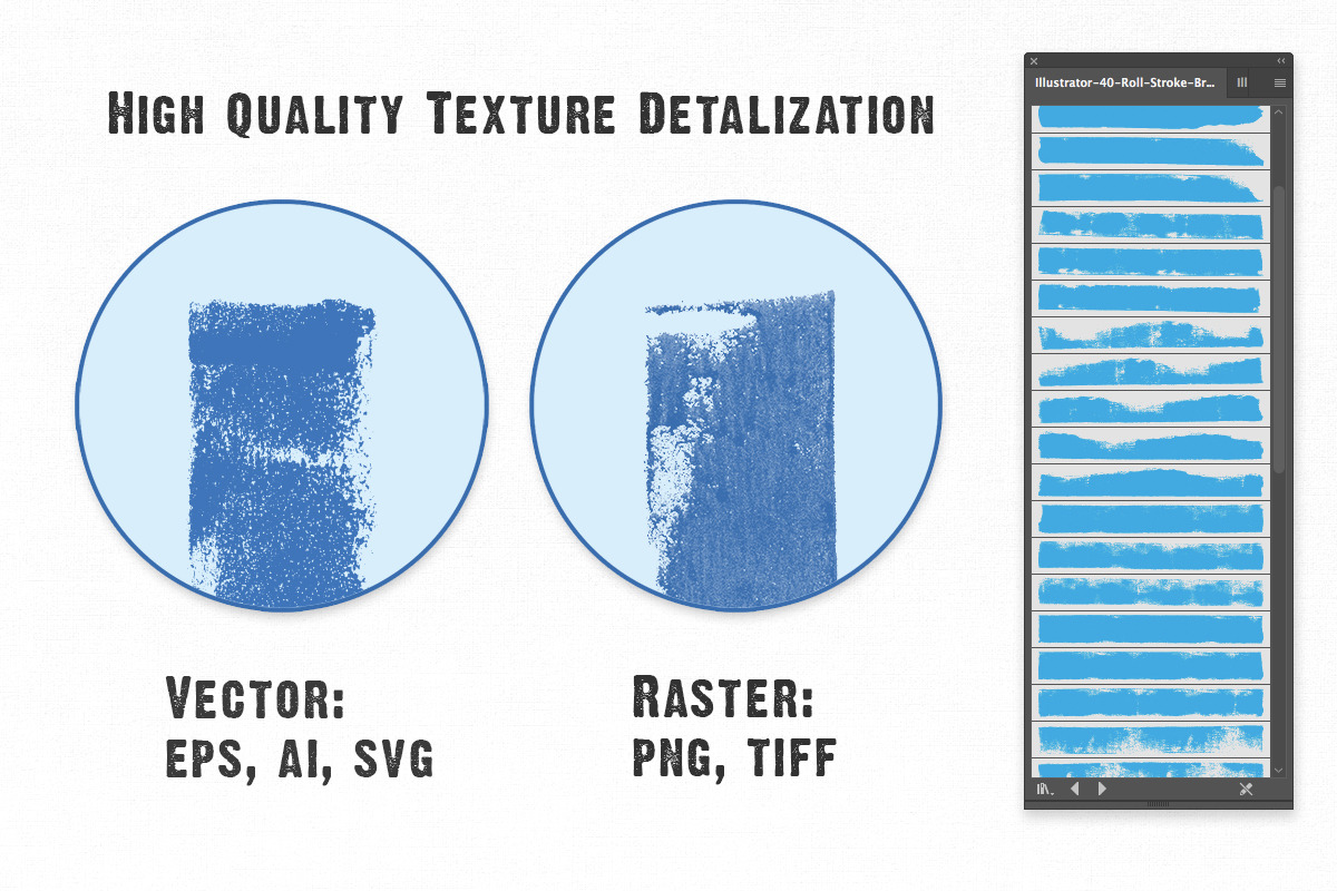 40 Roll Stroke Brushes for Ai & Ps preview 4
