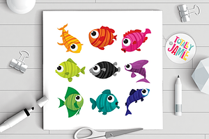 Rainbow Colored Stripey Fishes