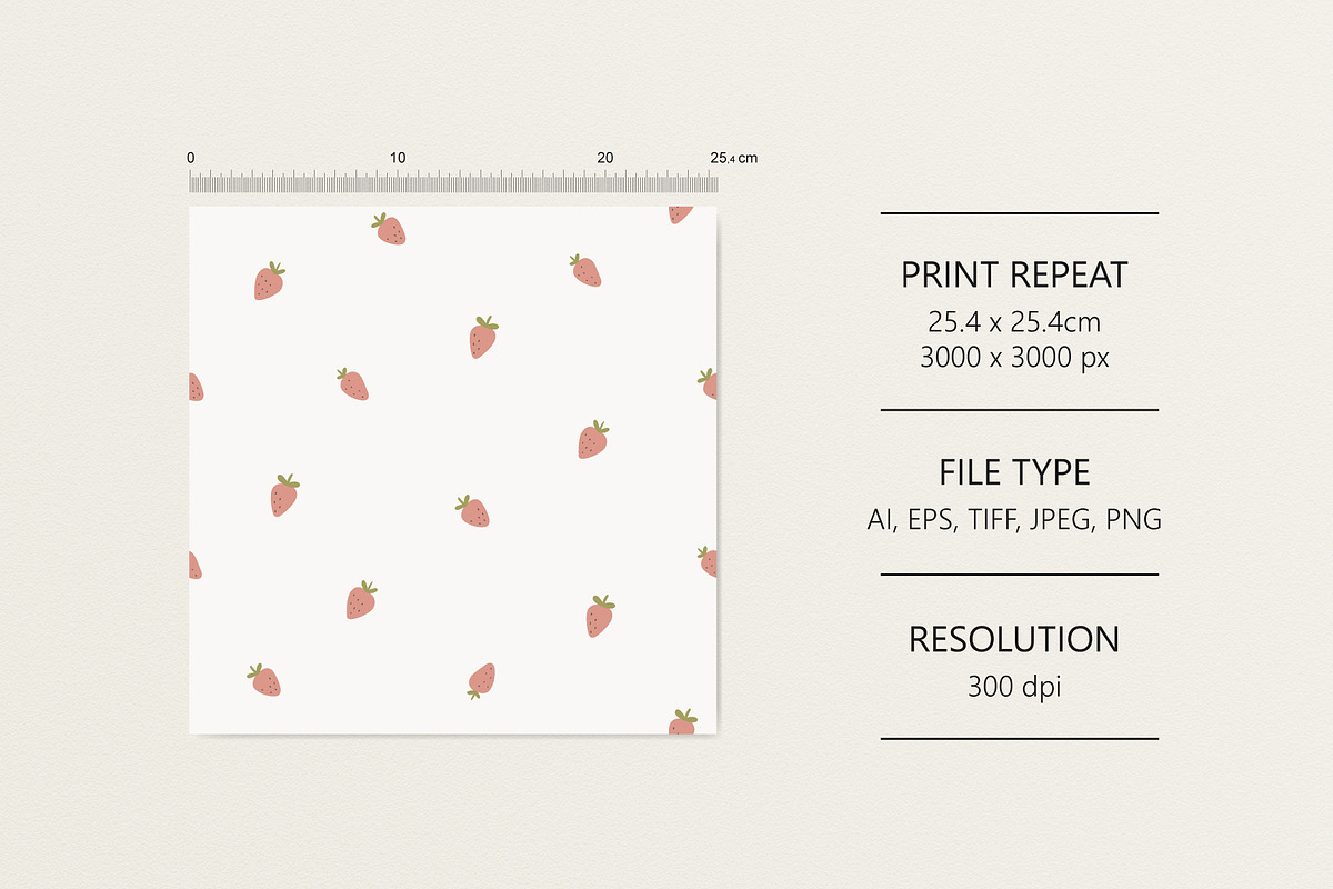 Strawberry ice cream –vector version, a Pattern Graphic by Olena Kuznietsova (Photo 5 of 7)