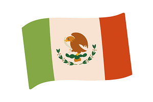 Mexican national flag with eagle and, an Object Illustration by GraphiShop