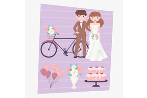 wedding event icons, an Illustration by studiogstock