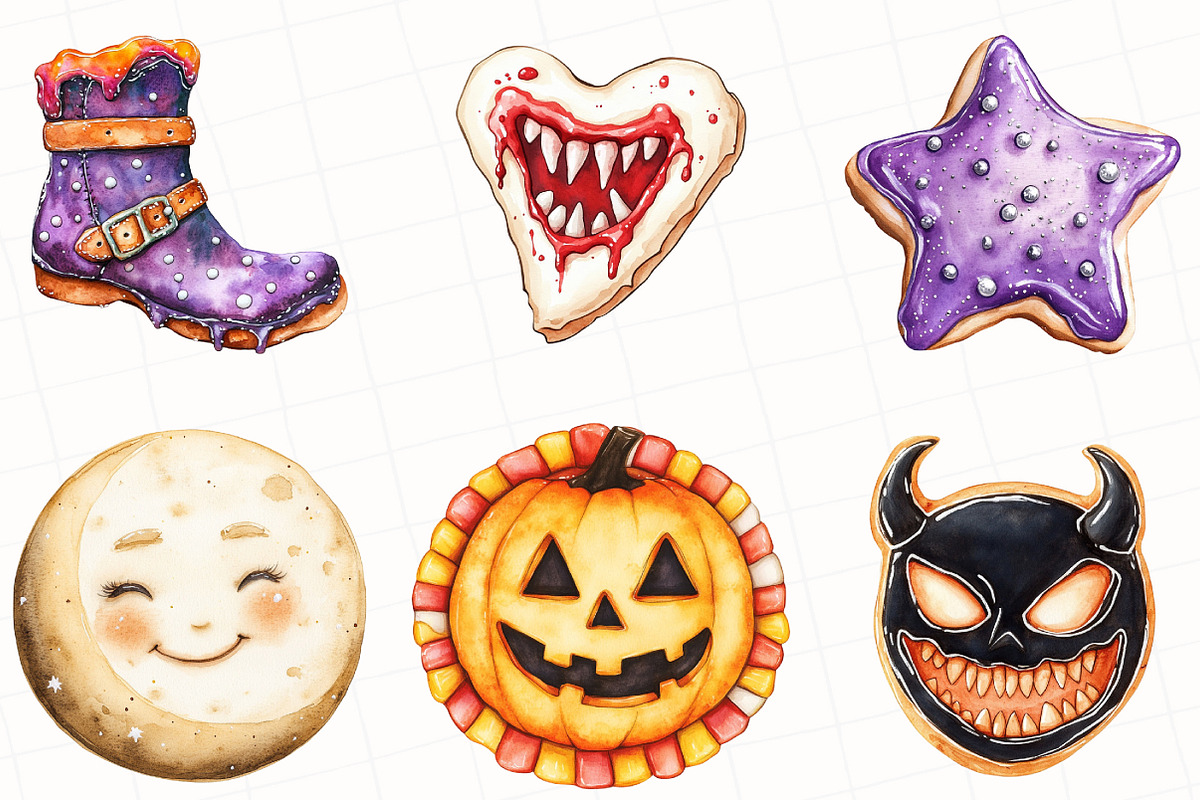 Halloween Cookies Clipart, an Illustration by OK Design (Photo 2 of 5)