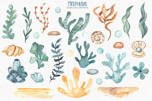 Mermaids Watercolor Collection