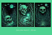 Eerie Alien Skull Art, a Decorative Illustration by StockVerse Creative (Thumbnail 1 of 4)
