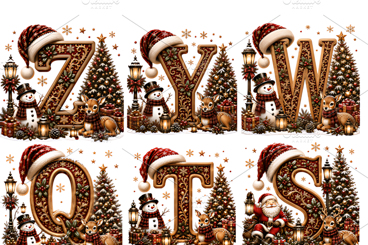Christmas Alphabet Bundle, Vintage H, a Seasonal Illustration by Coco Bloom (Photo 3 of 3)