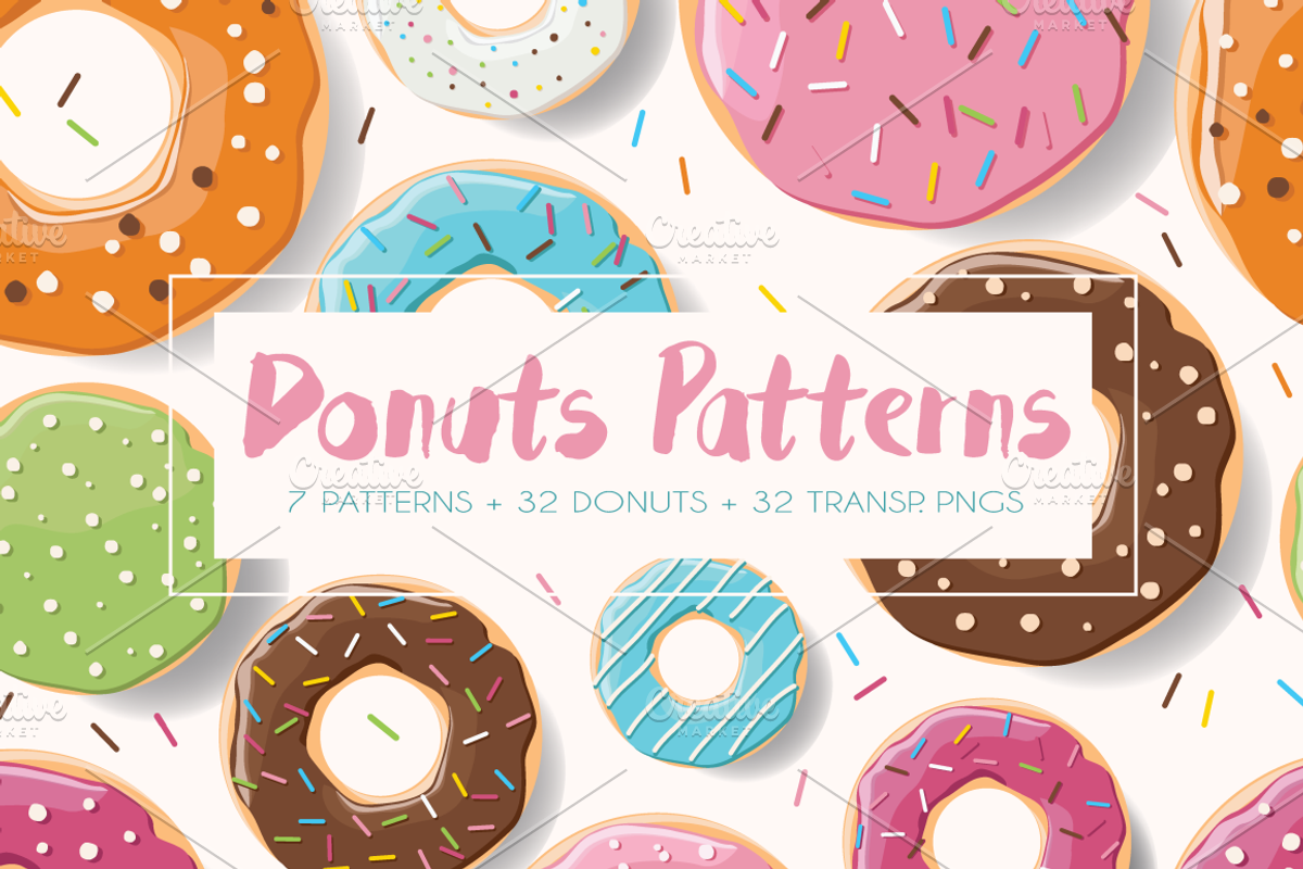 Donuts - patterns and illustrations, a Pattern Graphic by Blue Lela Design (Photo 1 of 4)