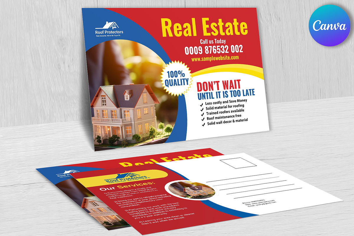 Real Estate Agency Invite Postcard, a Card Template by Psd Templates (Photo 2 of 3)