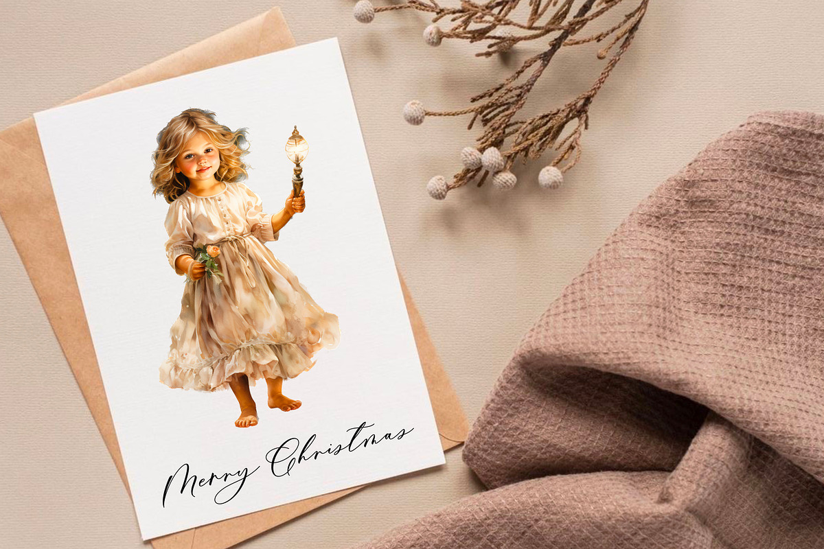 Christmas star Victorian little girl, a Person Illustration by Hello My Print (Photo 6 of 7)