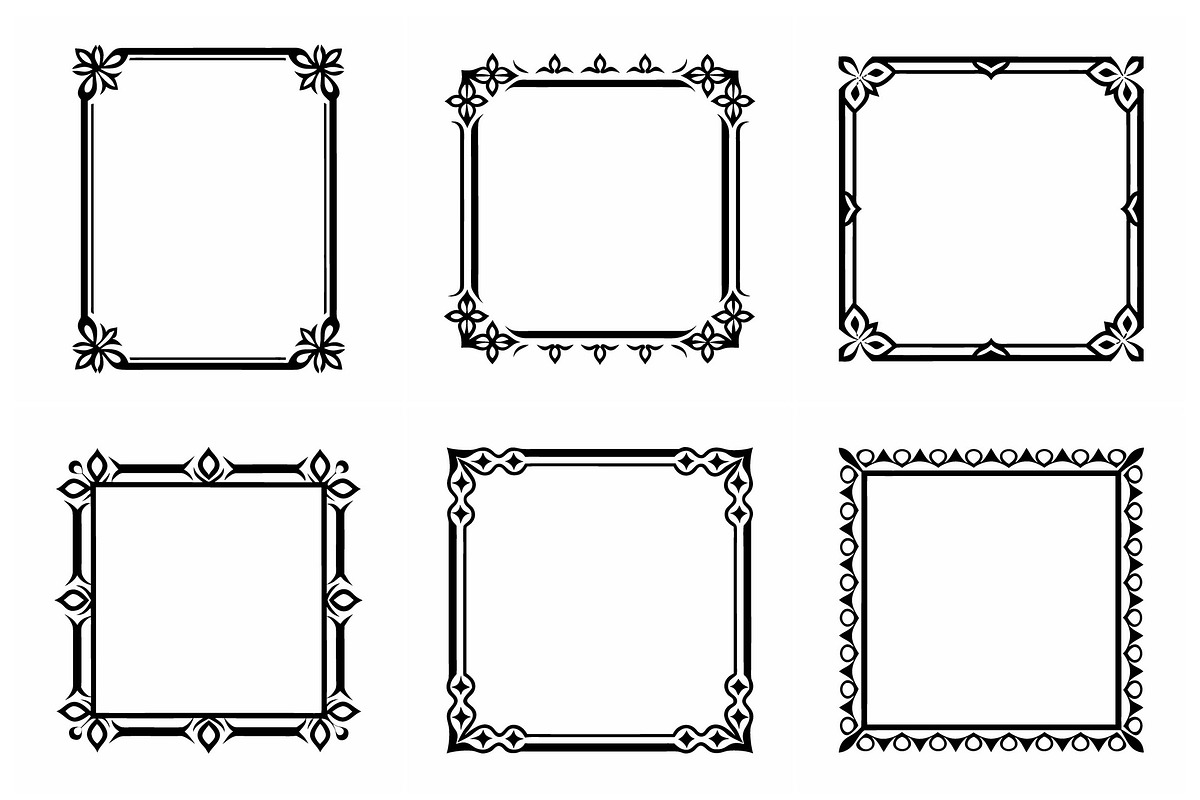 Collection of ornate vector frames, an Object Graphic by Billah Hub