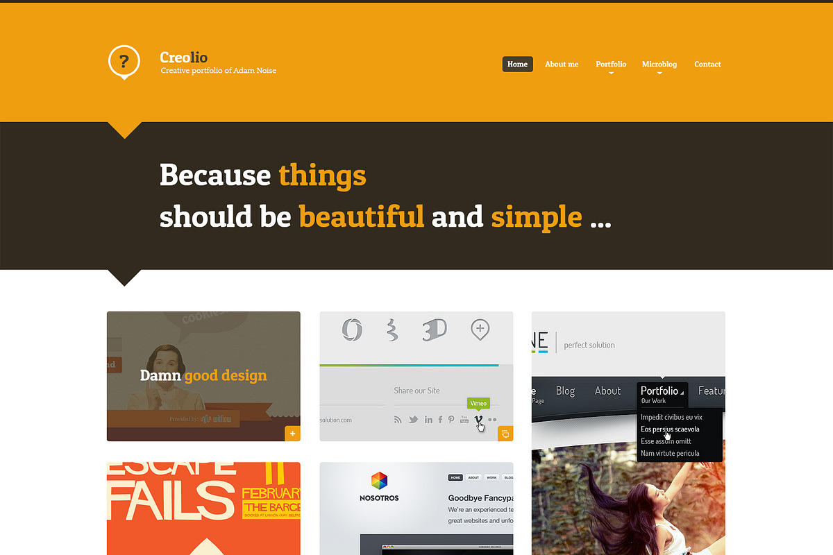 Creolio - Unique Portfolio WP Theme, a WordPress Template by IshYoBoy (Photo 5 of 12)