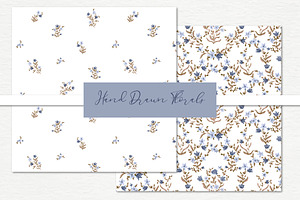 Ditsy Blue Florals Pattern Set