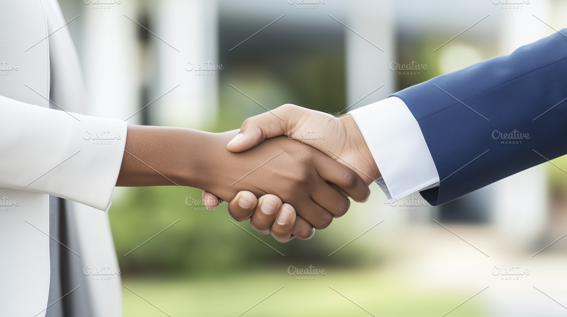 Two business professionals in formal, a Business Photo by MistyDay