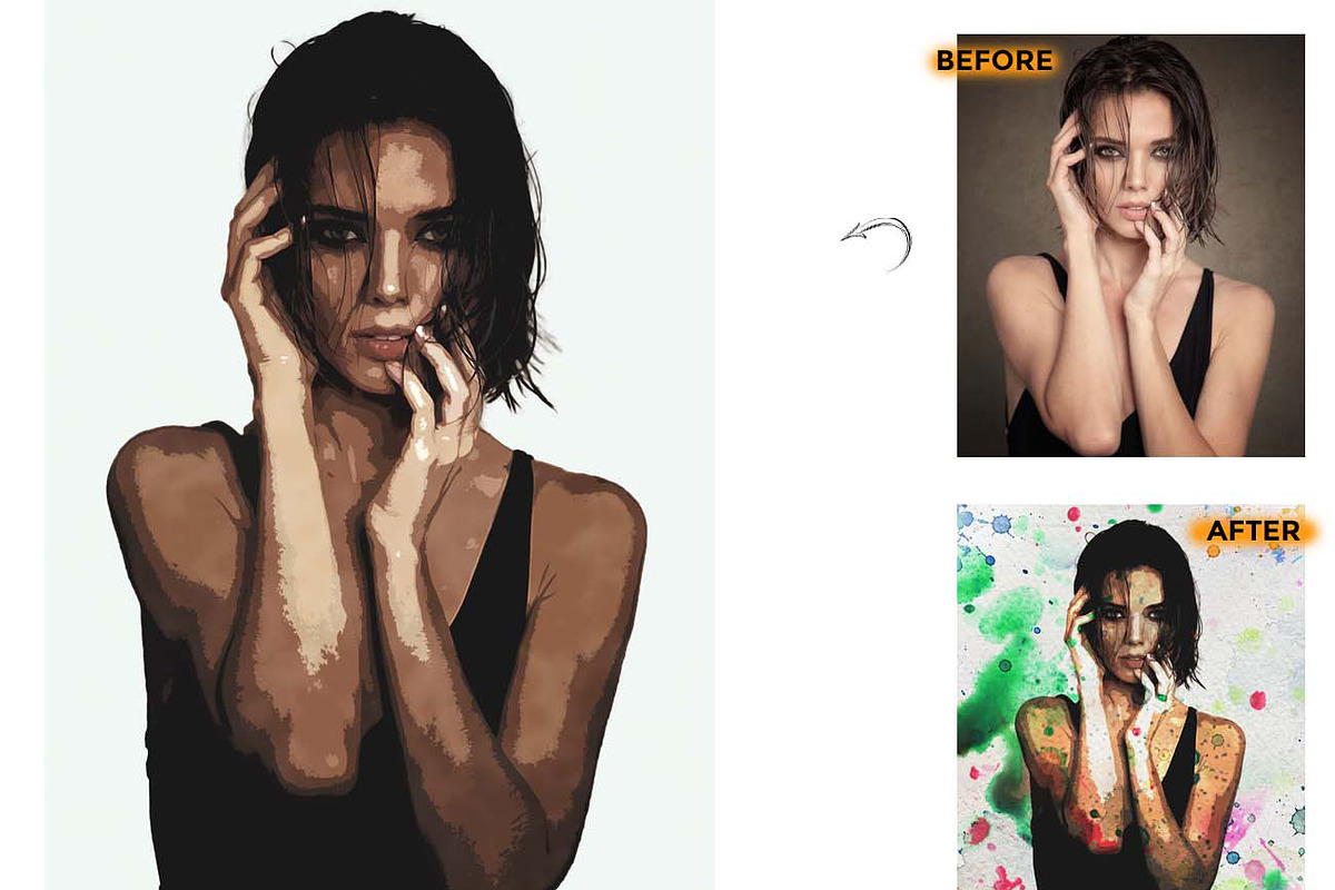 VECTOR WATERCOLOR ART FX, an Action Add-On by Studio Retouch (Photo 4 of 10)